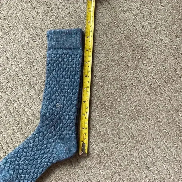 Burlington High Socks/Stockings, blue long over the ankle crew sock size 8 S/M - Picture 6 of 7